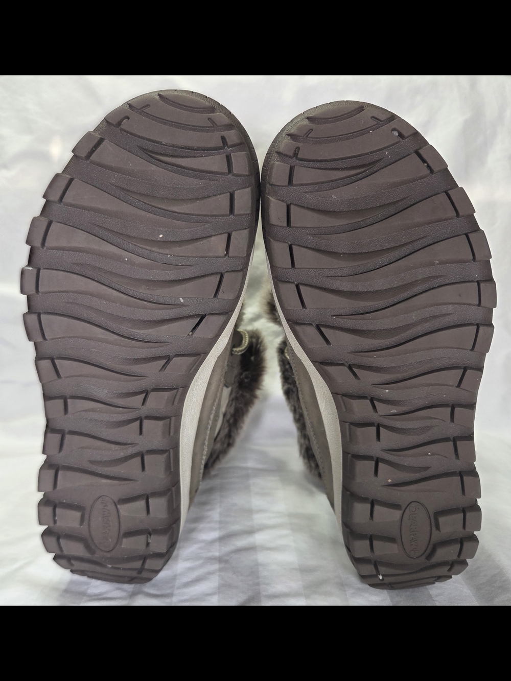 BEARPAW Becka Women’s Waterproof Snow Boots Stone Gray Fur Trim Lace Up Size 8 - Picture 6 of 11
